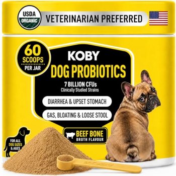 Koby Dog Probiotic Powder, 7B CFU with 8 Strains for Diarrhea
