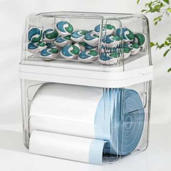 2-in-1 Trash Bag Holder Laundry & Dishwasher Pods Container