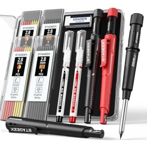 STAGEEK 2 Pack Carpenter Pencils with Sharpener