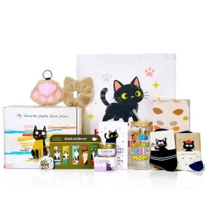 Cat Lover Gifts for Women, Valentine’s Gift Box with Glass Cup