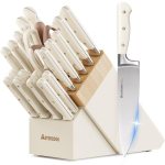 Knife Set,Astercook Kitchen Knife Set with Block 22-Piece Full Tang Stainless St