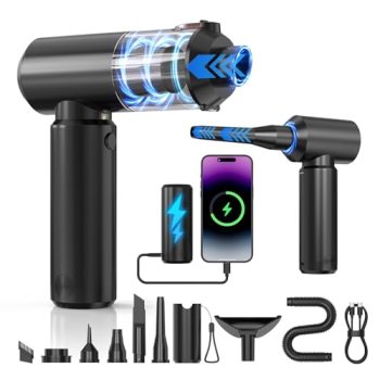 TURNRISE Cordless Handheld Vacuum with 6000mAh Power Bank & LED Light