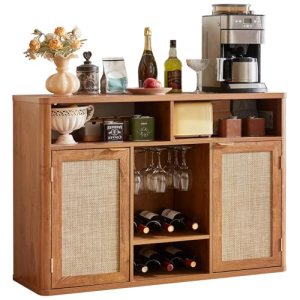 Lerliuo Rattan Wine Cabinet with 2 Doors