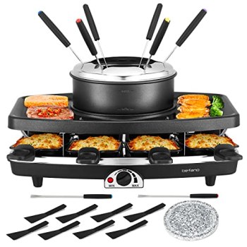 Befano Electric Raclette BBQ Grill with Fondue Pot Sets