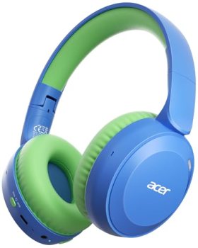 acer Kids Bluetooth Headphones, 85/94dB Volume Limiter, Foldable Wireless Over-E