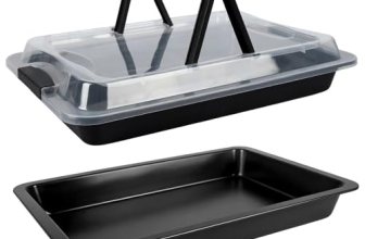 Black Sheet Cake Pan with Lid, 2-Pack 15″×10″×2″ Deep Jelly Roll Pan