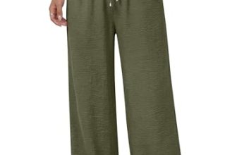ANRABESS Womens Palazzo Pants, Wide Leg Flowy Drawstring High Waisted