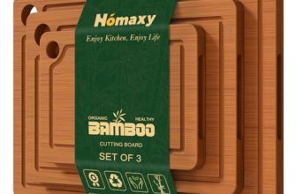 Homaxy Bamboo Cutting Board for Kitchen Set of 3