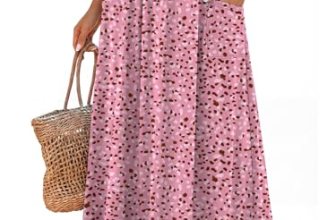 ANRABESS Womens Maxi Skirt Summer Casual Flowy A-line Elastic Waist Beach Long S