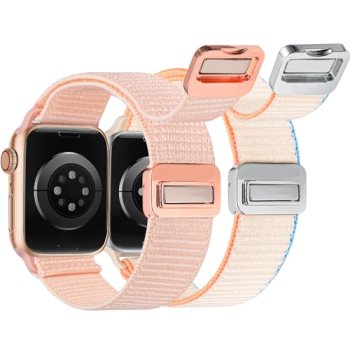 Crodi 2 Packs Nylon Loop Sport Bands Compatible with Apple Watch Band 38/40/41/4