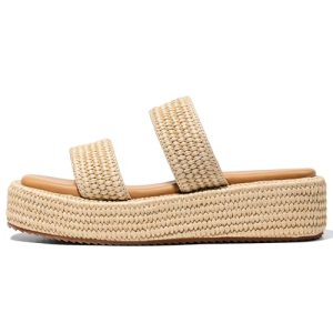 Erocalli Women’s Brown Platform Wedge Sandals Slip on Summer Espadrilles Comfort
