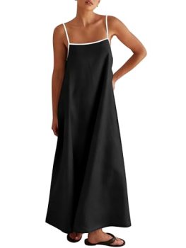 ANRABESS Womens Summer Maxi Dress Casual Spaghetti Straps Sundress Flowy Long Dr