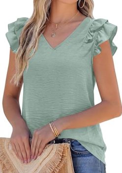 PRETTYGARDEN Blouses for Women Dressy Casual Summer Going Out Tops 2026 Spring B