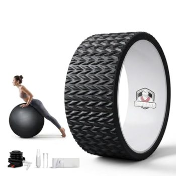 HAPBEAR Back Roller – Yoga Wheel Set with 26” Exercise Ball
