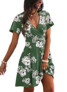 Spring Dresses for Women 2026 Casual Wrap V Neck Lightweight Vacation Summer Dre