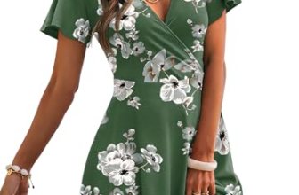 Spring Dresses for Women 2026 Casual Wrap V Neck Lightweight Vacation Summer Dre