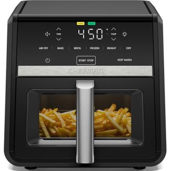 Chefman Air Fryer 9 Qt | TurboFry 7-in-1 High-Powered 450°F Cooking for Crispier