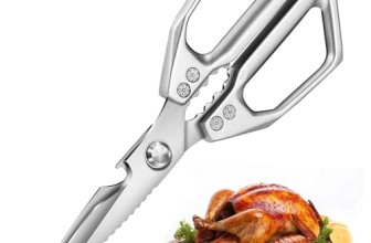 Heavy Duty Kitchen Scissors Food: Cuts 4X Easier with Japanese Steel Blade