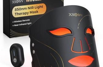 Red Light Therapy for Face, Cordless LED Face Mask with 4 Light Modes (NIR 850nm