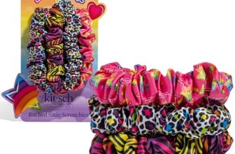 Lisa Frank x Kitsch Ruched Satin Scrunchies for Women
