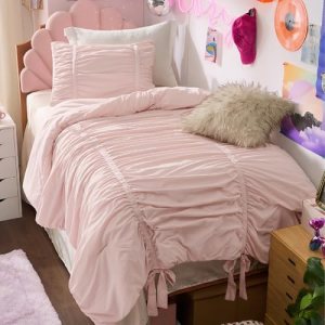 Bedsure Girls Bedding Sets Twin Size,Pink Twin Comforter Set for Girls with Bow