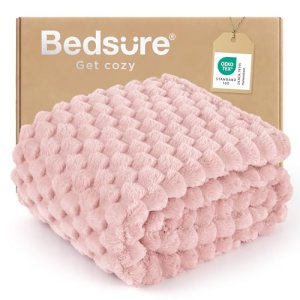 Bedsure Pink Throw Blanket for Couch