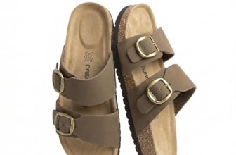 DREAM PAIRS Women’s Slides Soft Genuine Footbed Sandals Comfortable Adjustable D