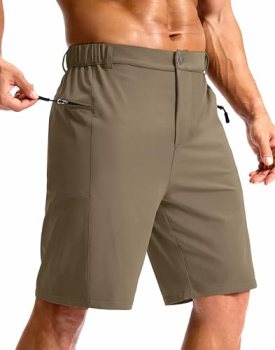 G Gradual Men’s Casual Shorts 9″ Lightweight Hiking Golf Zipper Pockets Stretch