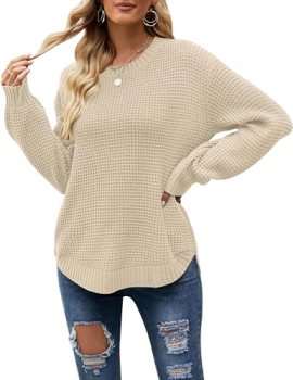 MEROKEETY Women’s Winter Fall Long Sleeve Tunic Sweaters 2026 Casual Trendy Crew