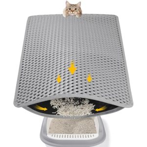 Double Layer Cat Litter Mat, 24×15 Inch Waterproof Litters Box Mat