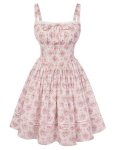 Scarlet Darkness Floral Corset Dress Summer Mini Dresses for Women Teens 2026 Gr