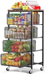 SUNALLY Rolling Kitchen Cart with Drawers