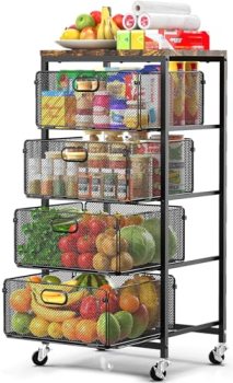 SUNALLY Rolling Kitchen Cart with Drawers