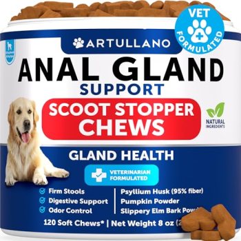 Bye Scoot – Anal Gland Support Chews for Dogs – Fiber Blend with Pumpkin