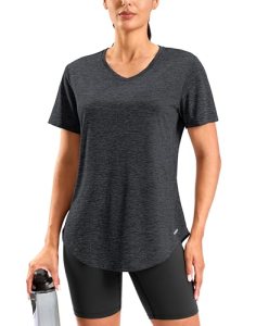 Viodia Womens Workout Tops Full Back Coverage Athletic Shirt UPF 50+ Quick Dry S