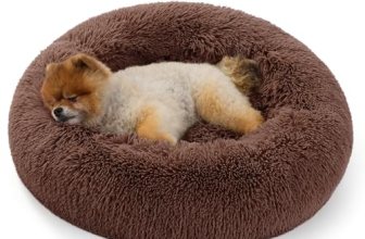 Bedsure Calming Donut Cat Bed – Fluffy Plush Round Pet Bed for Indoor Cats & Sma