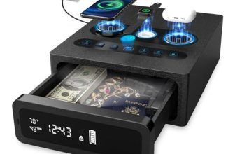 Biometric Gun Safe for Handgun | 0.1S Fingerprint Safe with 3-in-1 Wireless Char