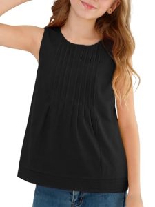 XMWEALTHY Summer Shirts for Girls 2026 Dressy Casual Tank Top Girls Fashion Ruff