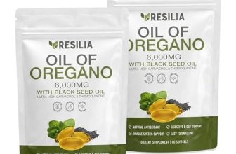 Resilia Oil Of Oregano Softgels with Black Seed Oil 6000mg