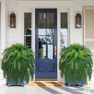 Livole 2 Pcs 67″ Fake Ferns Large Artificial Plants Outdoor