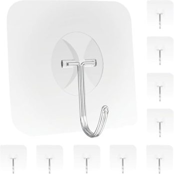 Strjobaili Adhesive Wall Hooks for Hanging Heavy Duty Towel Coat Hooks Waterproo