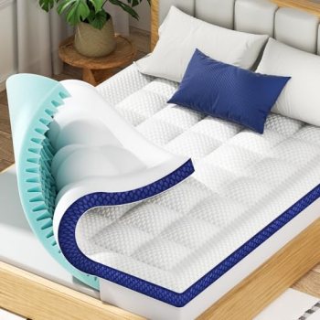 BEDELITE Dual Layer 4 Inch Twin Size Memory Foam Mattress Topper