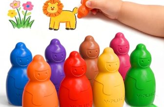 YPLUS Jumbo Toddler Crayons, 8 Stackable Easy-Grip Washable Crayons for Toddlers