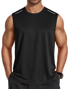 COOFANDY Men Muscle Tank Top Moisture Wicking Sleeveless T Shirts for Men Black