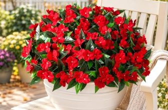 Livole Artificial Impatiens Flowers for Outdoors
