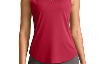 G Gradual Womens Golf Shirt Sleeveless Zip Up Polo Shirts for Women Collared Lig