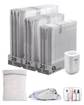 BAGSMART Vacuum Bags for Travel with Rechargeable Air Pump