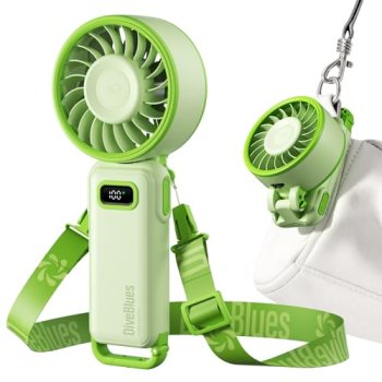 Diveblues Portable Turbo Fan, 100 Speed Handheld Fan with Strong Airflow