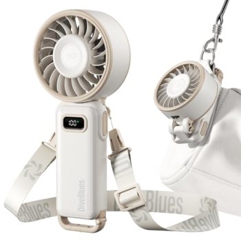 Diveblues Portable Turbo Fan, 100 Speed Handheld Fan with Strong Airflow