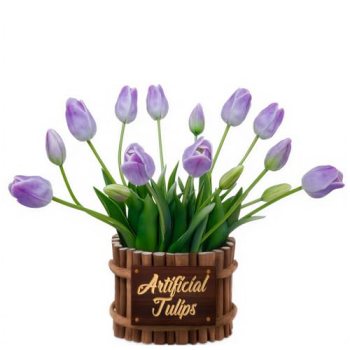 ucky Light Purple15PCS 15.75″ Artificial Tulips